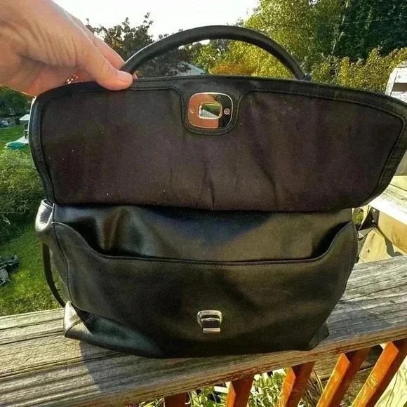 COACH Leather 2WAY Hand-bag 25350 black shoulder crossbody classic w/Tassles - Picture 3 of 11